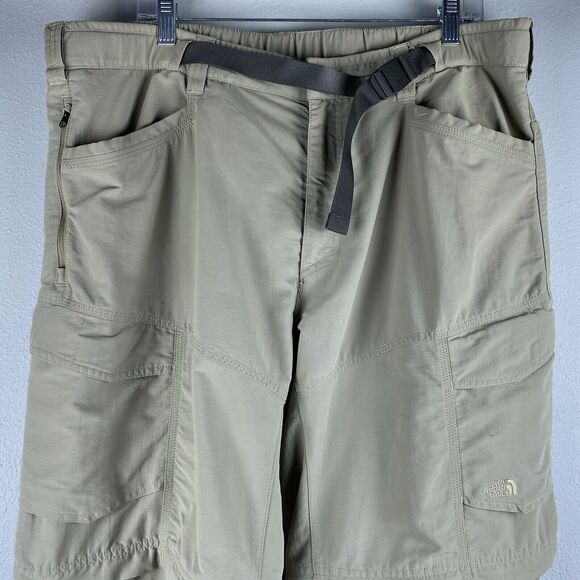 NF Sz XL Convertible Zip Tan Cargo Many Pockets Ankle Zip Gusset 40 X 32” Belted - Picture 2 of 16